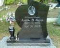 Single Black Upright Memorial with etching and vase
