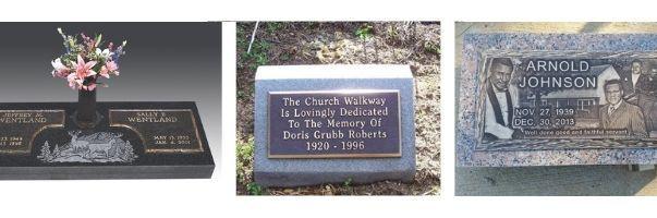 3 bronze marker memorials